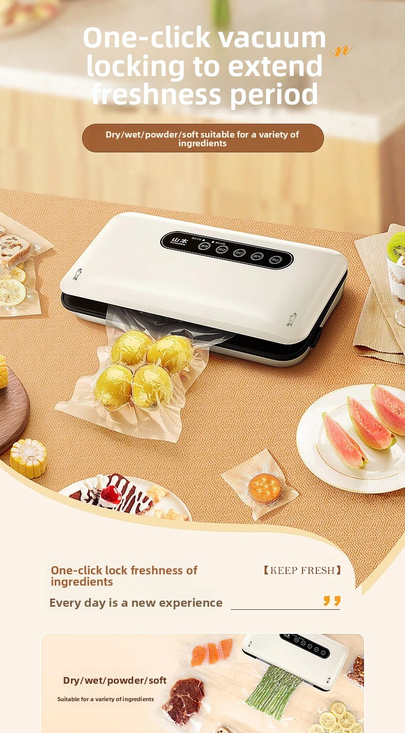 Food Storage Vacuum - Mini Vacuum Sealer Machine Automatic Household