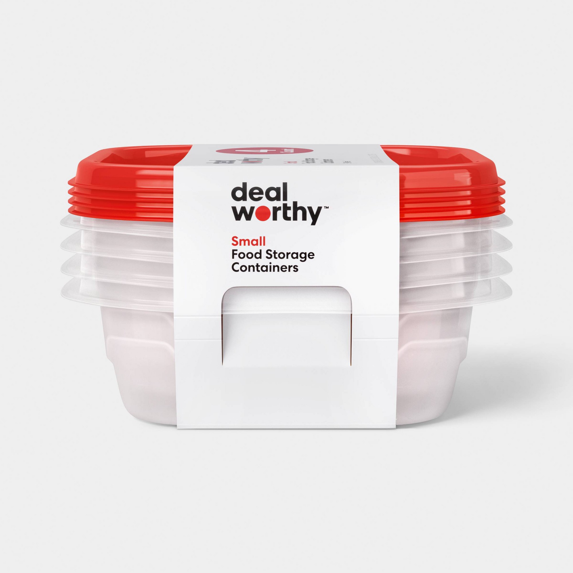 Food Storage Prep Containers - 4ct Small Square Food Storage Containers