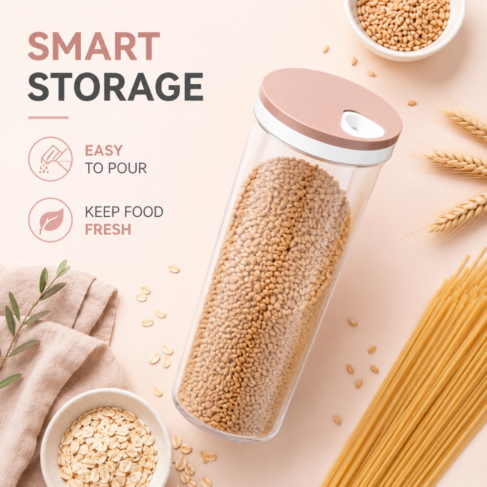 Food Storage Kitchen Cabinet - Airtight Noodle Storage Box 1 3PCS