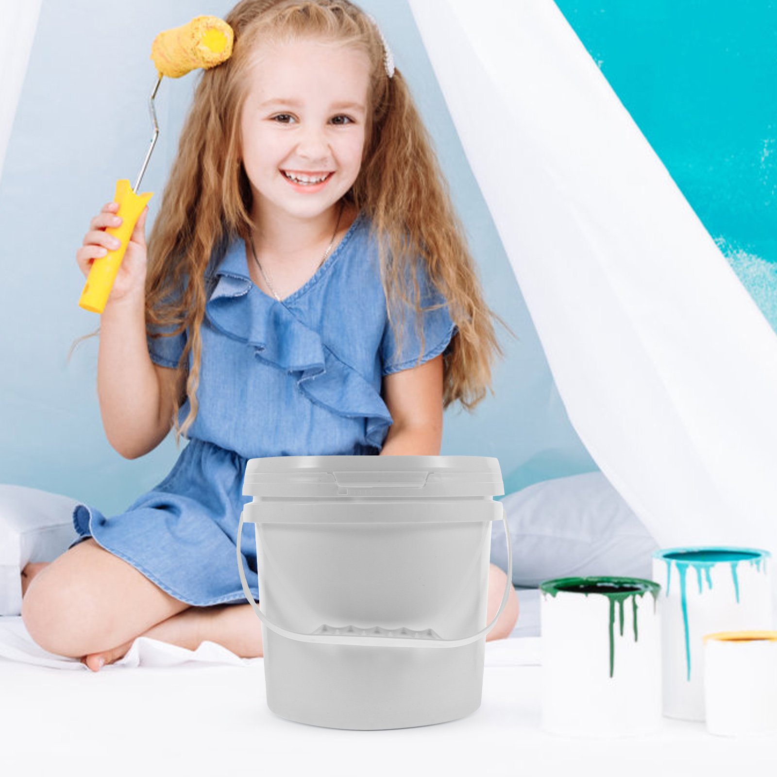 Food Storage Safe - Sturdy Plastic Paint Bucket with Lid