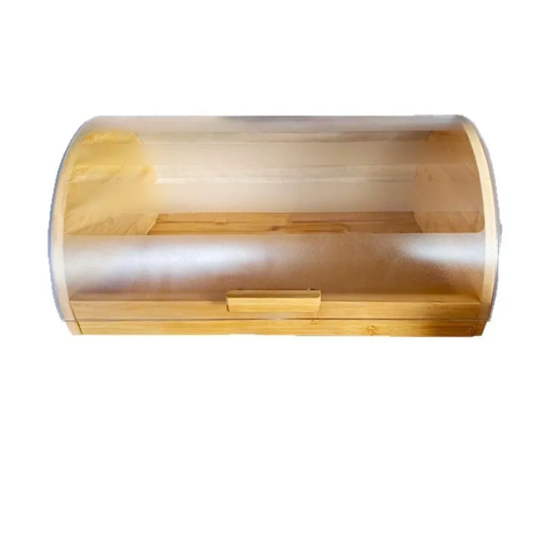 Bamboo Bread Box with Acrylic  - Food Storage Kitchen Cabinet 评论和价格