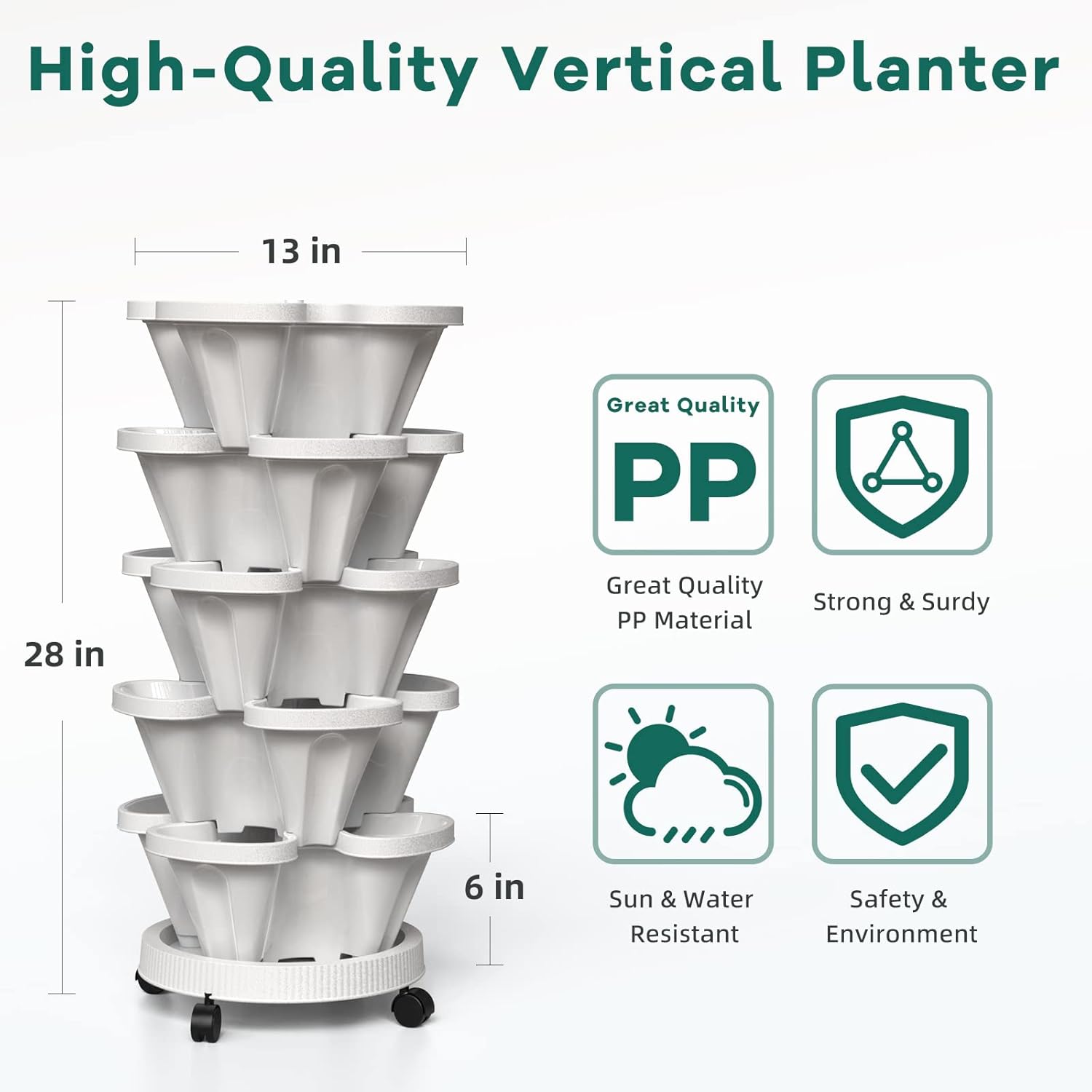 Stackable Flower Pot5 Layer Fl - Food Storage Plants 评论和价格