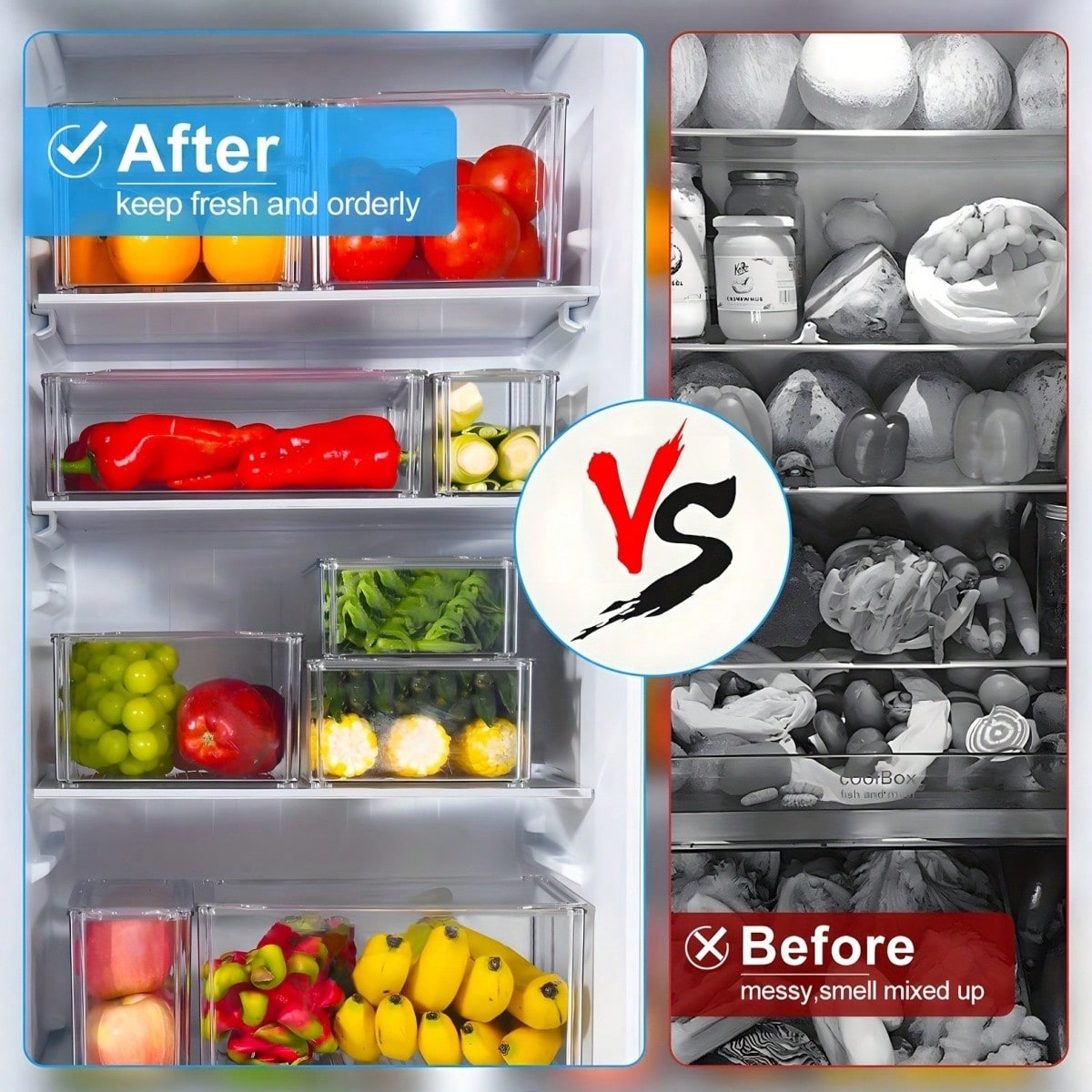 7/14 Pack Stackable Fridge Org - Food Storage Kitchen Cabinet 评论和价格