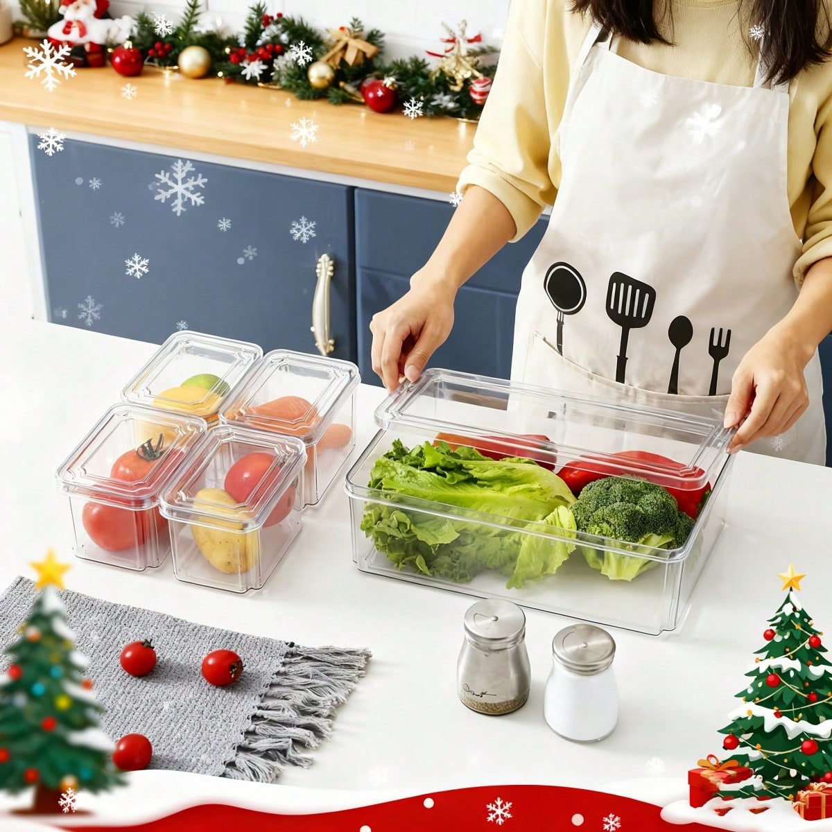 7/14 Pack Stackable Fridge Org - Food Storage Kitchen Cabinet 评论和价格