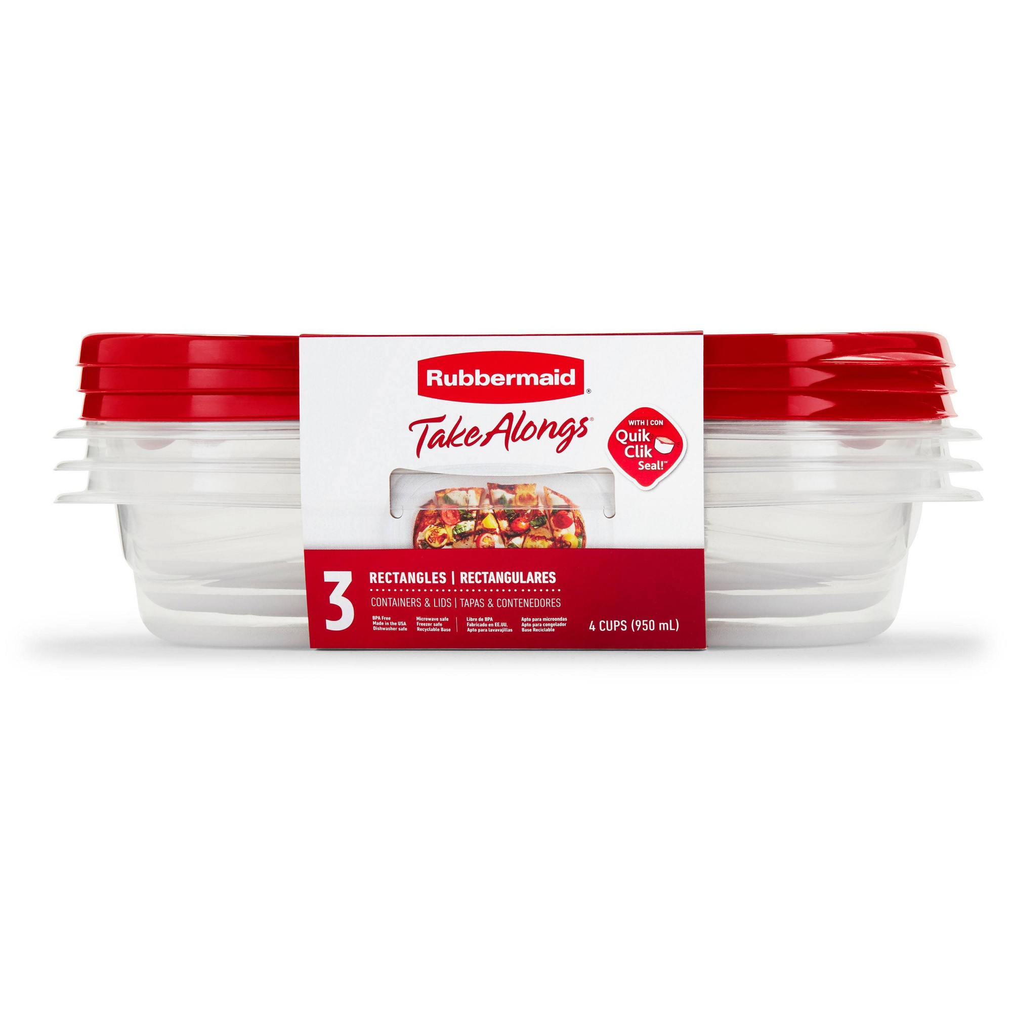 3pcs Red Rectangle Food Storag - Food Storage Prep Containers 评论和价格