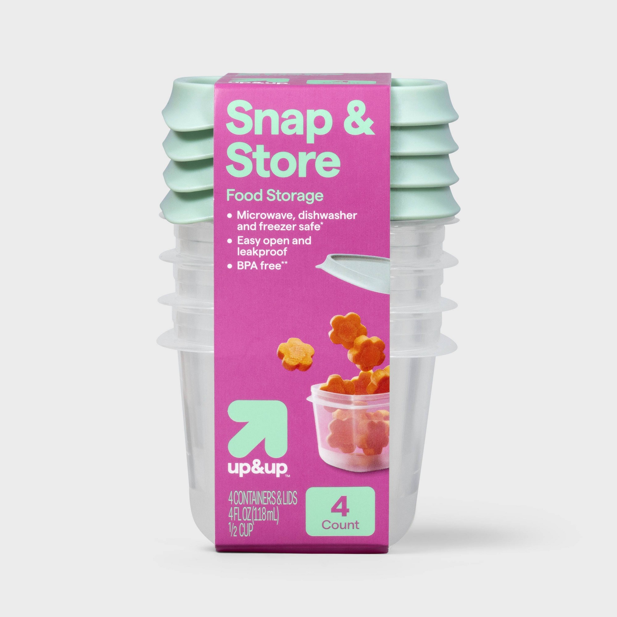 4ct Mini Square Half Cup Food  - Food Storage Prep Containers 评论和价格