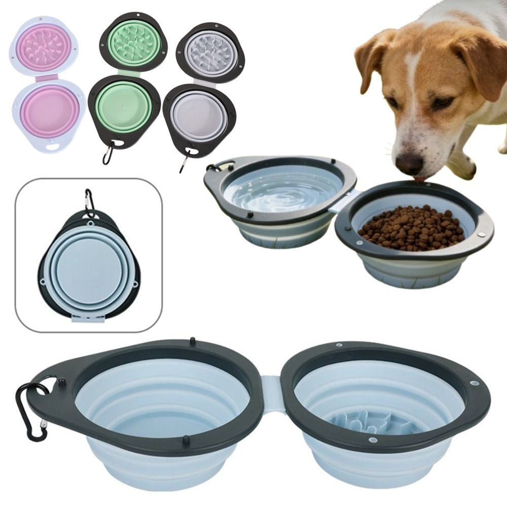 Portable Pet Folding Bowl Doub - Food Storage Dog 评论和价格