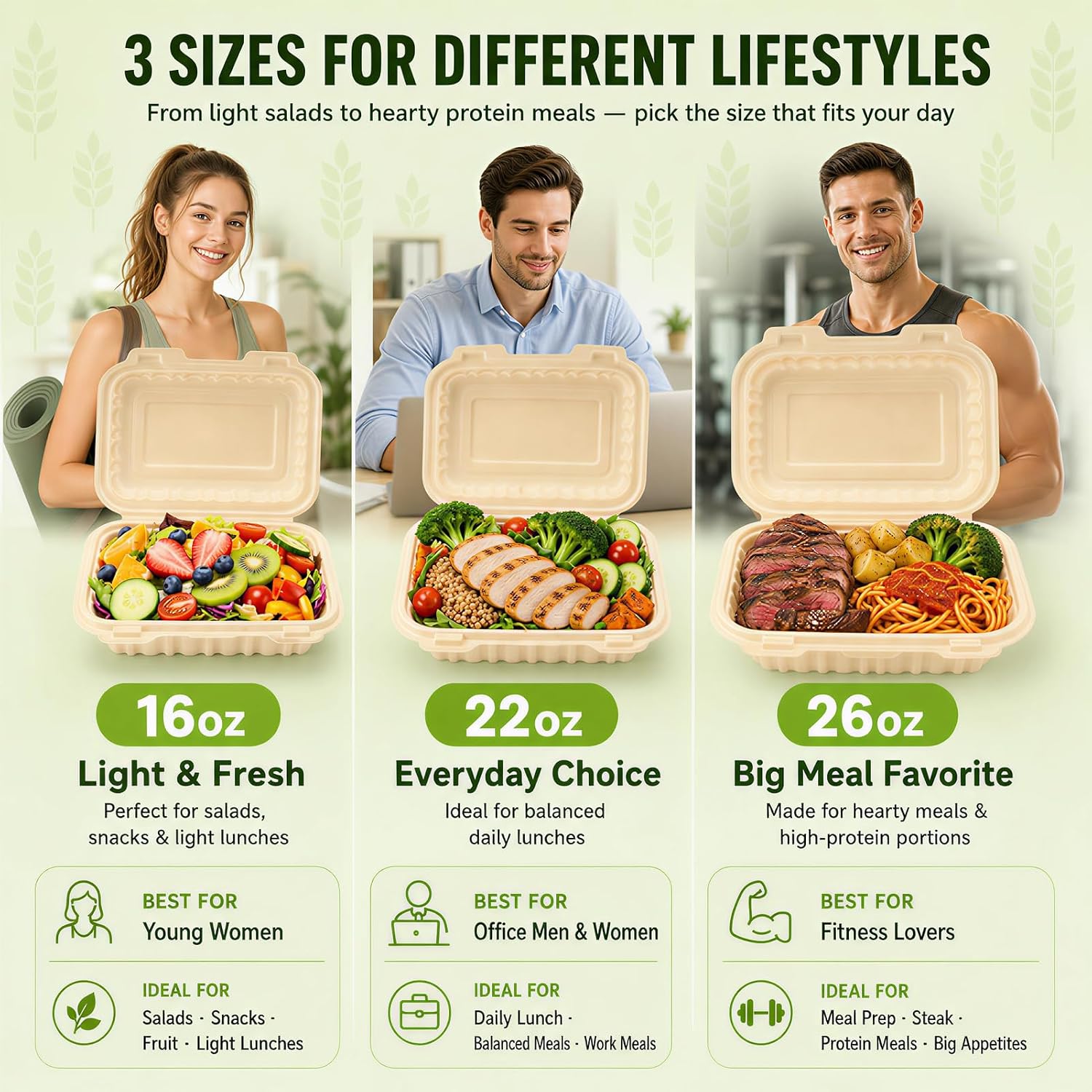 50 Pack 16oz Clamshell Take Ou - Food Storage Safe 评论和价格