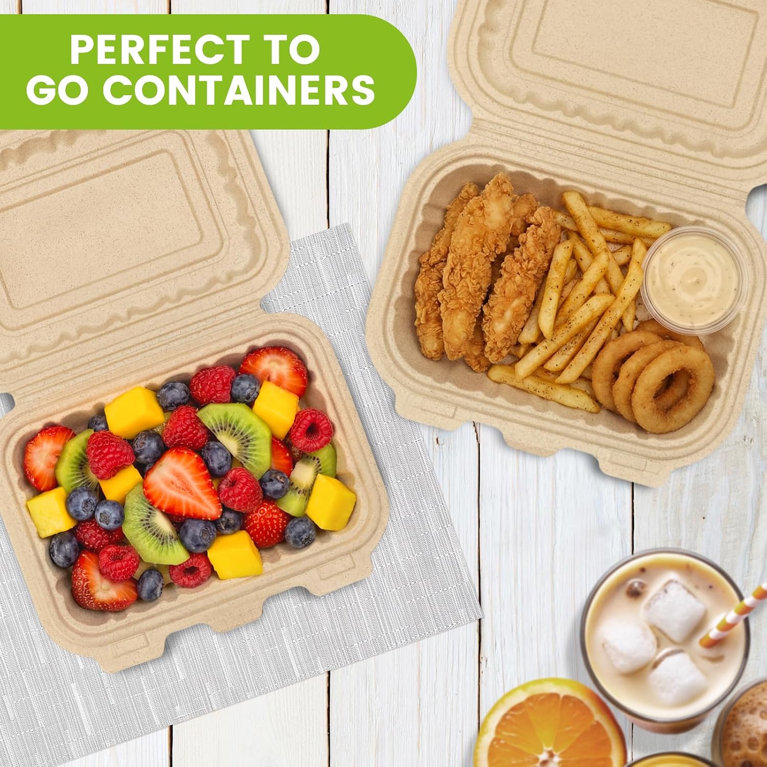 50 Pack 16oz Clamshell Take Ou - Food Storage Safe 评论和价格