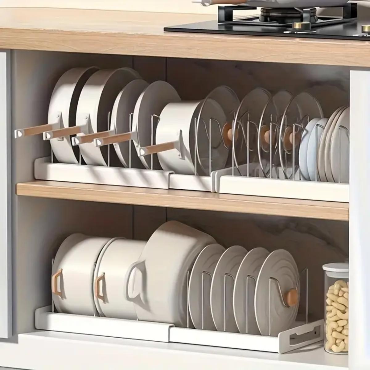 Expandable Kitchen Pot Pan Org - Food Storage Kitchen Cabinet 评论和价格