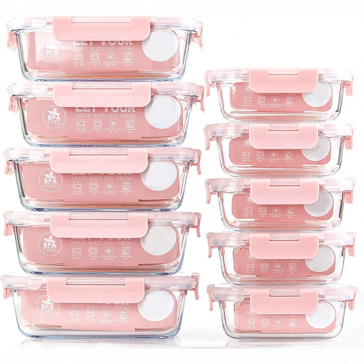 10 Pack Glass Meal Prep Contai - Food Storage Prep Containers 评论和价格