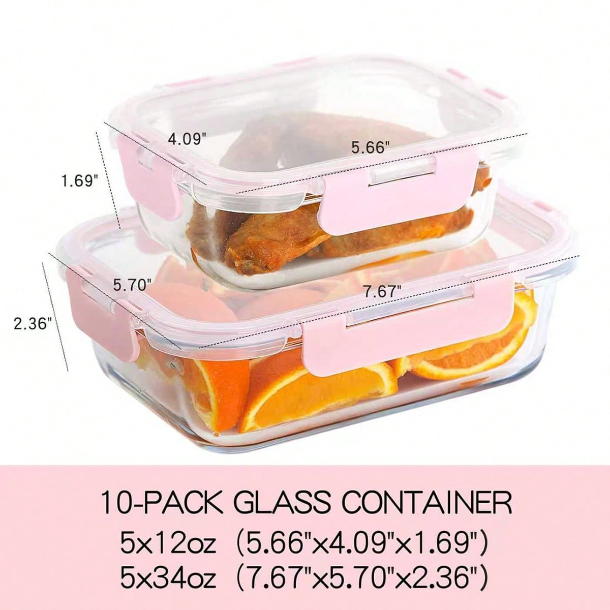 10 Pack Glass Meal Prep Contai - Food Storage Prep Containers 评论和价格
