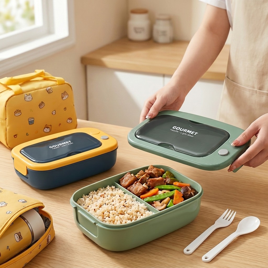 Microwavable Plastic Bento Box - Food Storage Prep Containers 评论和价格