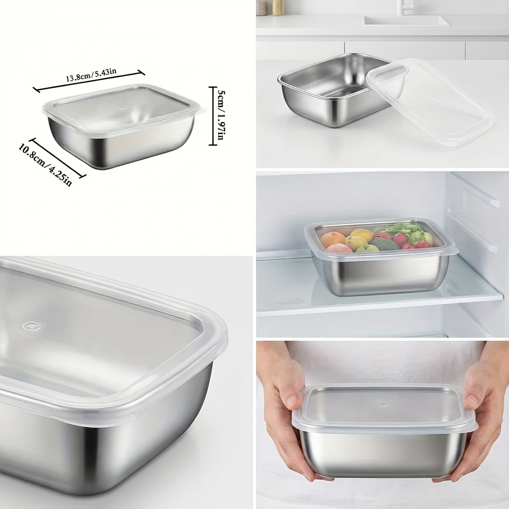 5PCS Stainless Steel Food Stor - Food Storage Prep Containers 评论和价格