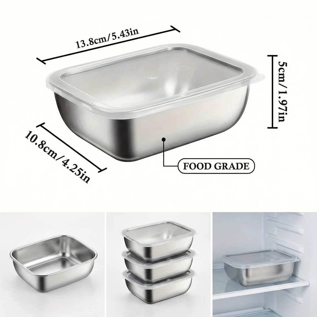 5PCS Stainless Steel Food Stor - Food Storage Prep Containers 评论和价格