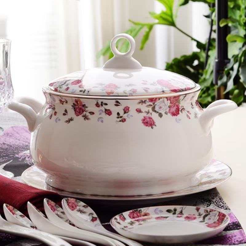 9 Inch, Bone China Tureen for  - Food Storage Plant 评论和价格