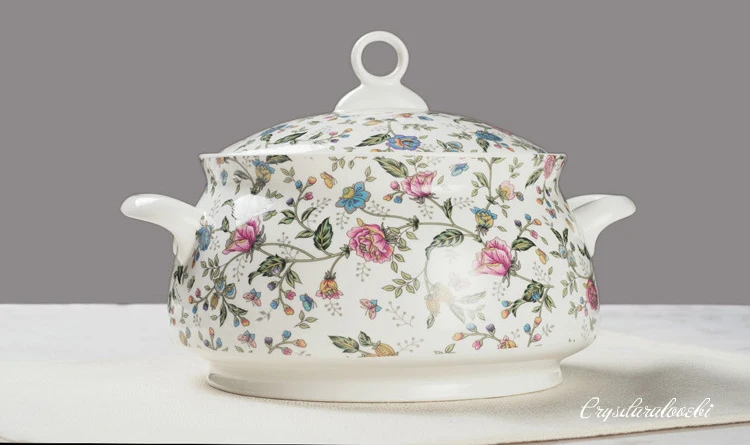 9 Inch, Bone China Tureen for  - Food Storage Plant 评论和价格