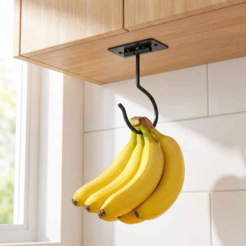 Black Metal Self-Adhesive Bana - Food Storage Kitchen Cabinet 评论和价格