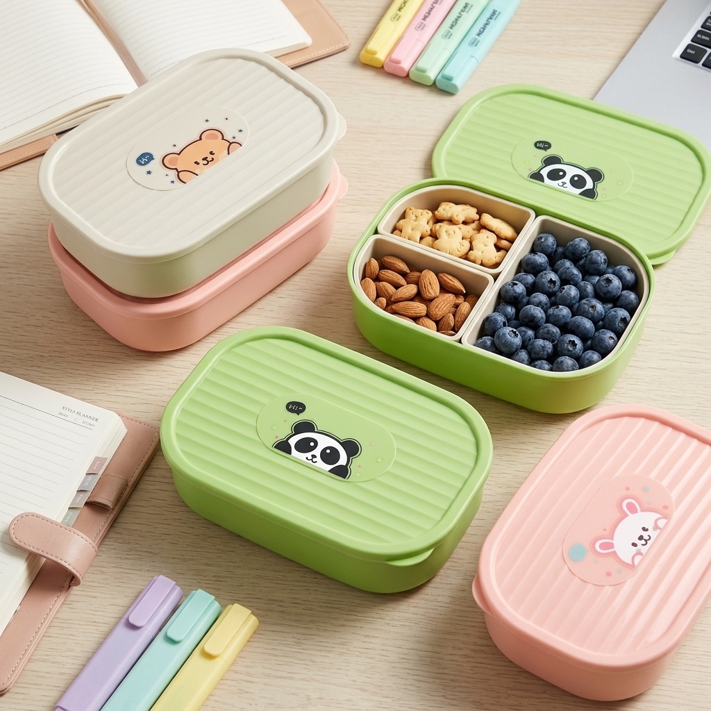 Cute Plastic Divided Lunch Box - Food Storage Safe 评论和价格