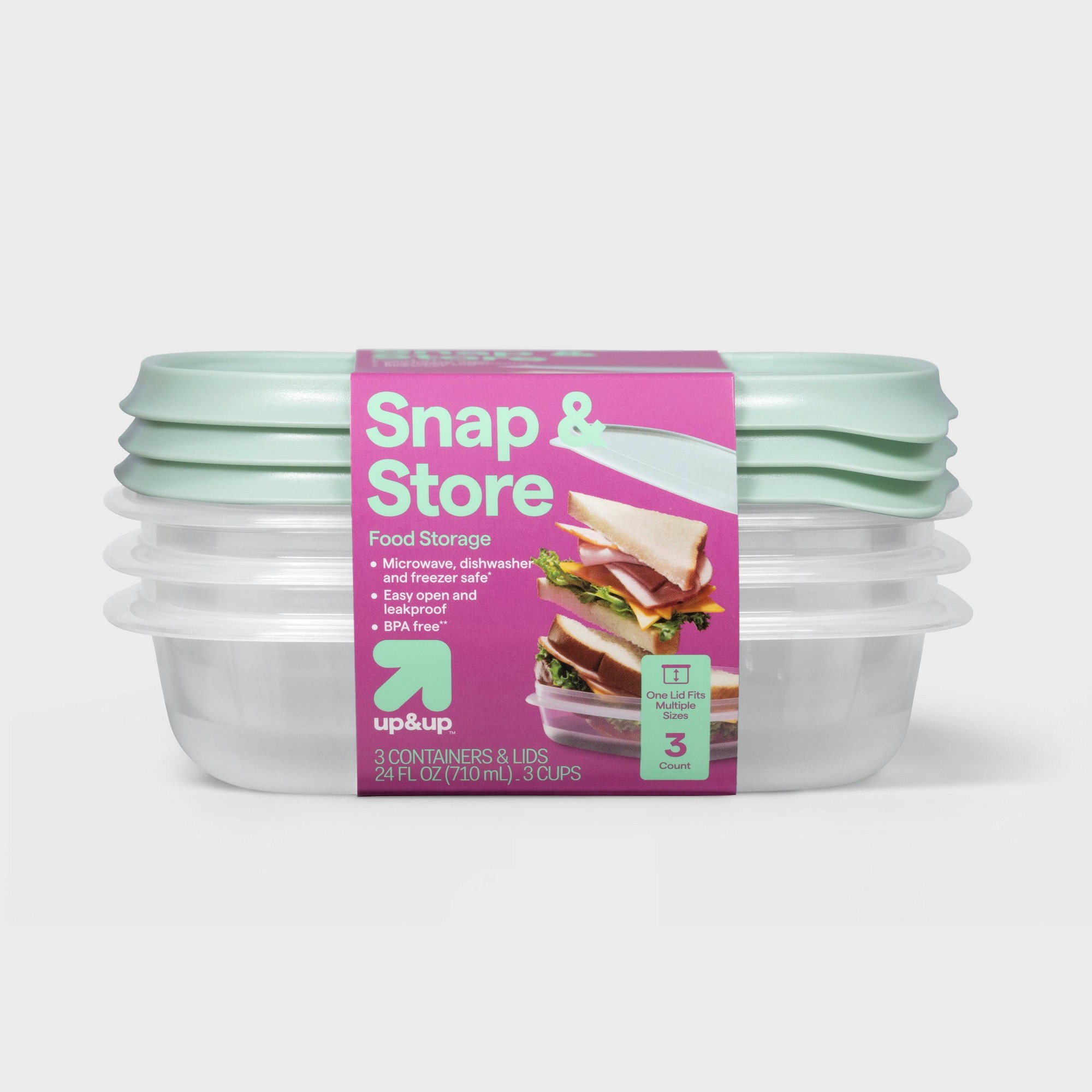 3ct Square Food Storage Contai - Food Storage Prep Containers 评论和价格