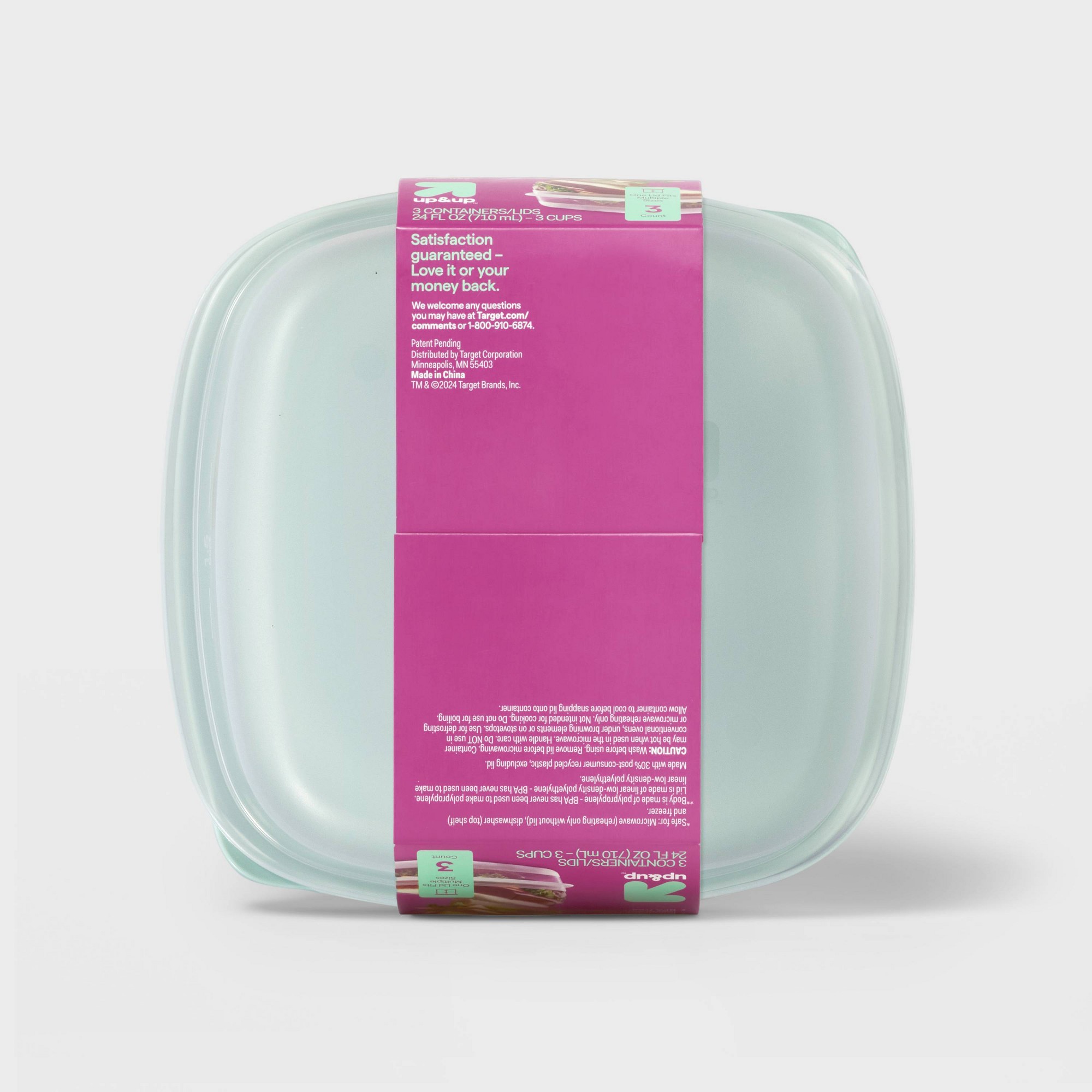 3ct Square Food Storage Contai - Food Storage Prep Containers 评论和价格
