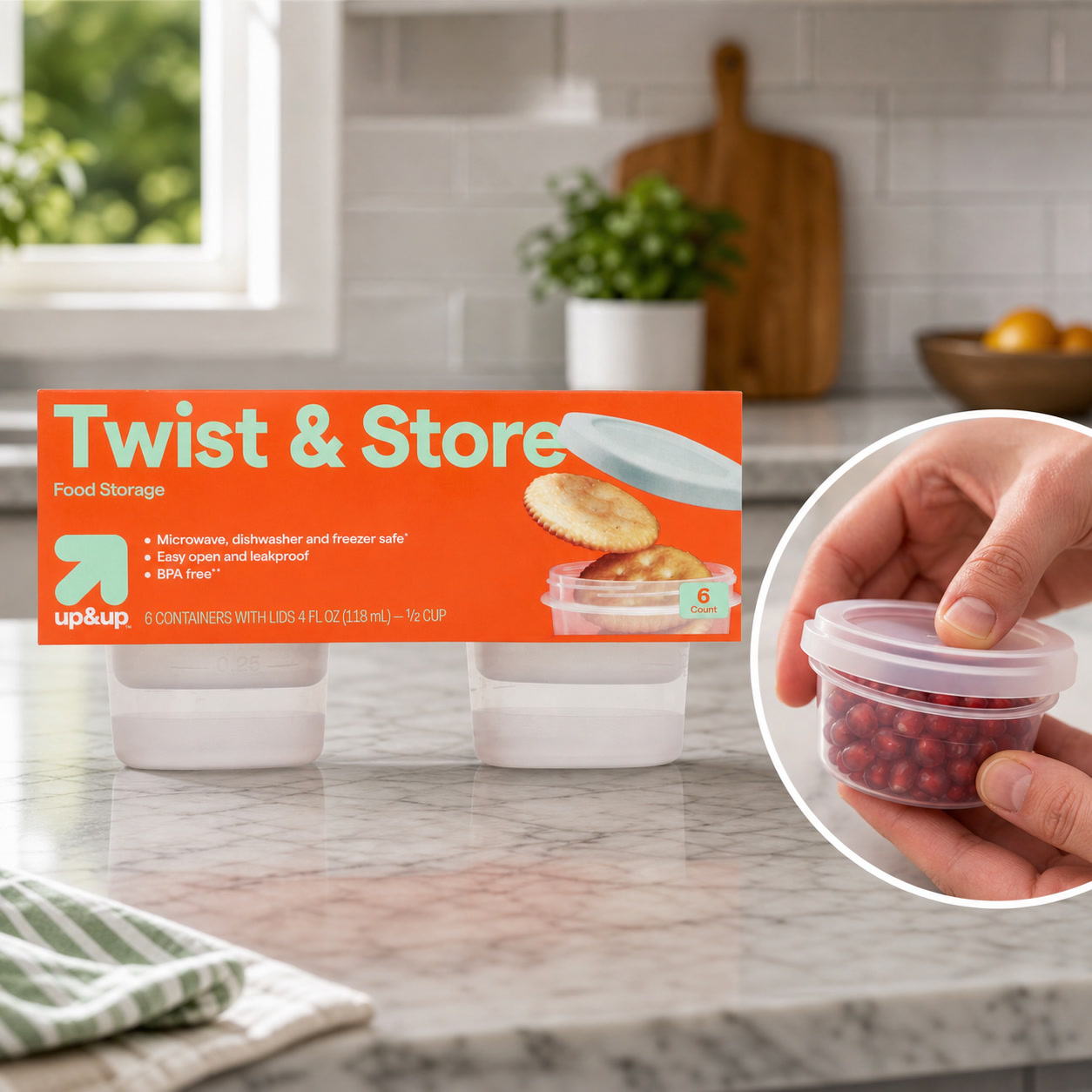 6ct Round Twist-Lock Food Stor - Food Storage Prep Containers 评论和价格