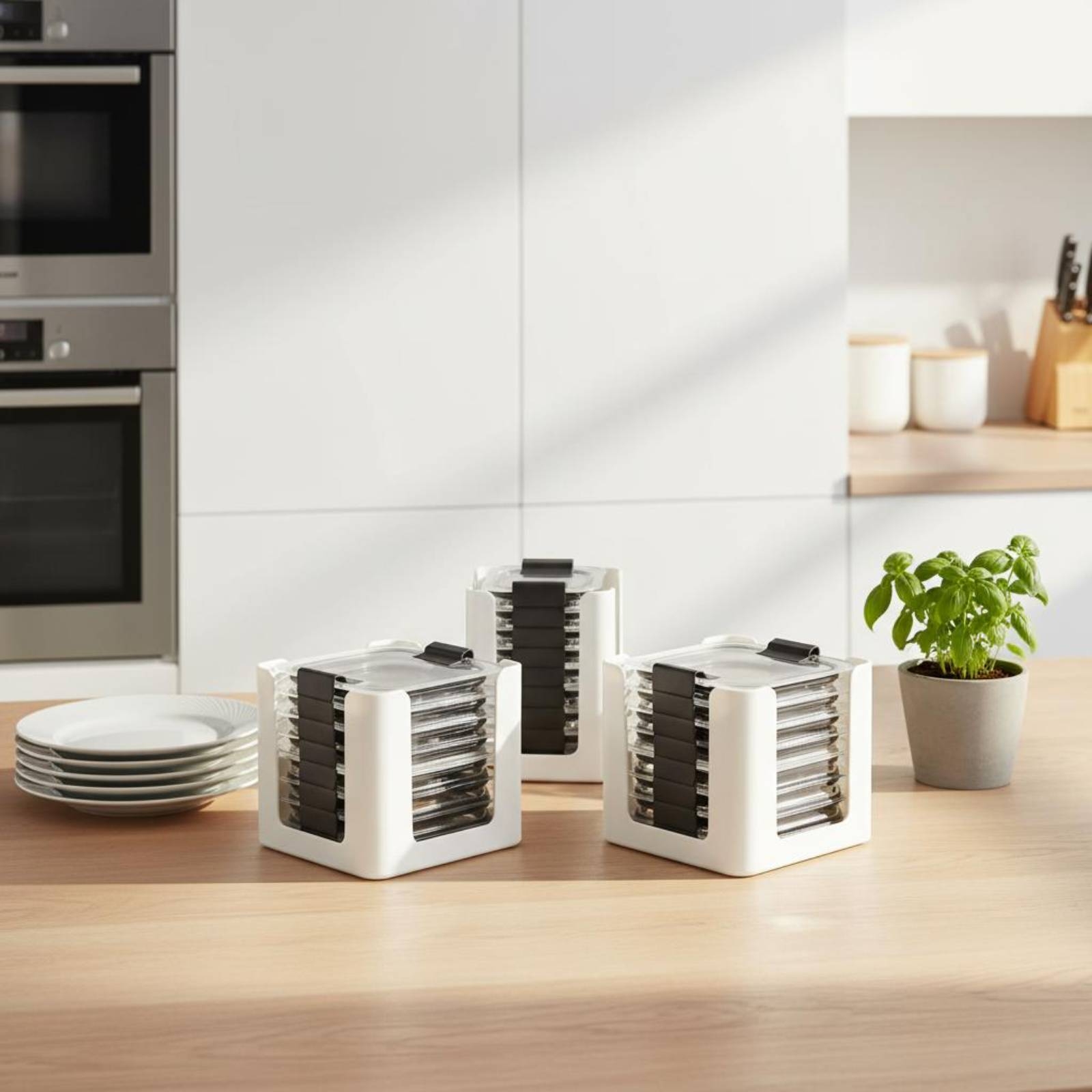 3 Pieces Lid Storage Rack Rect - Food Storage Kitchen Cabinet 评论和价格